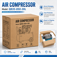 Compresseur d'air silencieux sans huile 850W 30L 8 bars 60L/min 220V Compresseur d'air à piston portable pour atelier usage industriel