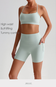 <span class=keywords><strong>Pantaloncini</strong></span> da ginnastica sportivi da corsa estivi da donna di <span class=keywords><strong>alta</strong></span> qualità <span class=keywords><strong>vita</strong></span> elastica <span class=keywords><strong>pantaloncini</strong></span> da ginnastica da donna - Product Image 2