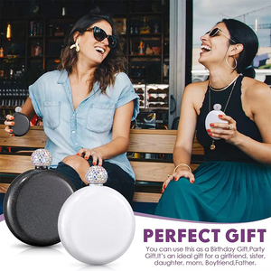 ขวดสเตนเลสขนาดเล็ก5ออนซ์พร้อมฝาปิดเพชรน่ารักขวดวอดก้าขวดวิสกี้และขวดไวน์สะโพกสำหรับคนรักเครื่องดื่มแอลกอฮอล์ - Product Image 6