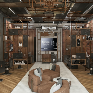 Miroir de salon portable en bois moderne avec éclairage LED, à poser au sol ou à fixer au mur, pour la coiffure, la barbierie, la salle de sport et la salle à manger, à utiliser dans les centres commerciaux et les hôtels - Product Image 1