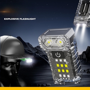 New Top Bán Xoay Chùm Nhôm Mạnh Mẽ <span class=keywords><strong>Mini</strong></span> Clip Trên Ba Lô Đèn Pin Từ Keychain Huỳnh Quang Torch Đèn Pin - Product Image 2