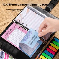 Vente en gros Budget Livre A6 Planificateur Journal PU Cuir Feuilles Mobiles Check-In Notebook Économie d'argent pour Plan Personnel Livre