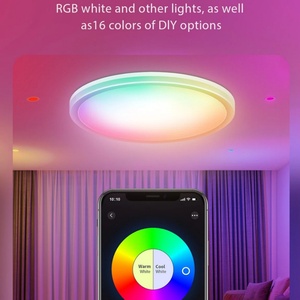 Plafonnier LED rond intelligent WiFi Rgbcw à intensité variable, compatible avec l'application Tuya, compatible avec Alexa, lumière ambiante pour la maison, la chambre à coucher, le salon - Product Image 2