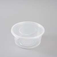 Contenants alimentaires jetables en plastique PP transparents ronds, bols à soupe micro-ondables, emballages pour plats à emporter en gros