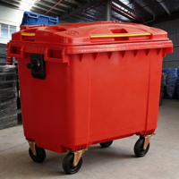 Poubelle industrielle en plastique extra-large et robuste, conteneur à déchets commercial mobile à 4 roues, poubelle à pédale, HDPE écologique