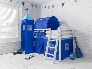 Fabricant de lits superposés pour garçons <span class=keywords><strong>Lit</strong></span> pour enfants en bois de pin avec échelle et tente féerique pour enfants - Product Image 5