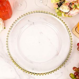 Plateau transparent à bord perlé pour mariage, banquet, décoration de la maison - Product Image 4