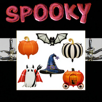 B-957 Ballons en aluminium fantaisie multicolores pour Halloween, motifs fantômes, citrouilles et chauves-souris, pour une ambiance festive
