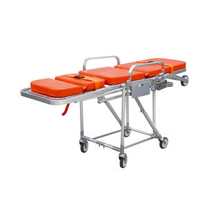 Camilla de transferencia de pacientes de alta gama, plegable, de aleación de aluminio, con 4 ruedas, color azul cielo, para subir escaleras, cama de enfermería manual - Product Image 5