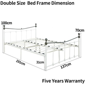 Antique Brass Color <strong>Double</strong> <strong>Bed</strong> 4ft6 Metal <strong>Black</strong> or Cream <strong>Bed</strong> Frame - Product Image 3