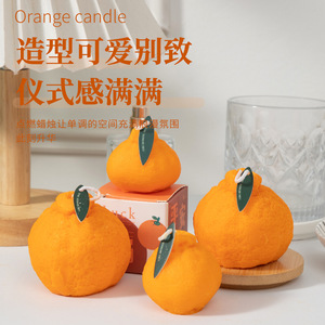 Northern Mu Orange Shaped Scented <b>Candle</b> Soy Wax Handmade Aromatherapy <b>Candle</b> Decorative Gift - Product Image 3