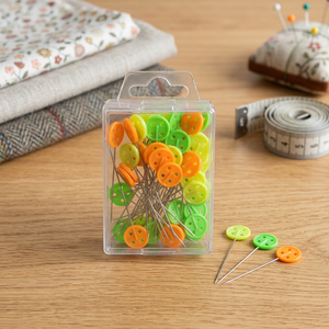 AA0154 Head pins Button style | Head Pins Peach Heart | For Dressmaker, Craft, Sewing Project and DIY Decoration - Product Image 3