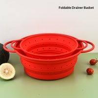 Fabrieksdirect leverbaar Yangjiang siliconen gel opvouwbare, hittebestendige afdruipmand voor groenten en fruit