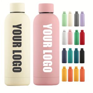 Factory 500ml 17oz Travel Sports <b>Double</b> <b>Wall</b> Vacuum Yoga Custom logo Stainless Steel Rubber Paint Promotional Gift Water Bottle - Product Image 1