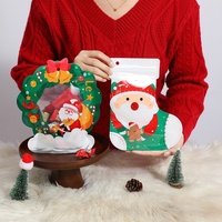 Sacs cadeaux de Noël en forme de chaussettes, impression héliogravure, motif dessin animé mignon, fermeture éclair refermable, marque GF, matériau PET/PE pour biscuits et bonbons