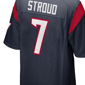Versandfertig C.J. Stroud blau beste Qualität genäht amerikanisches Fußballtrikot - Product Image 1
