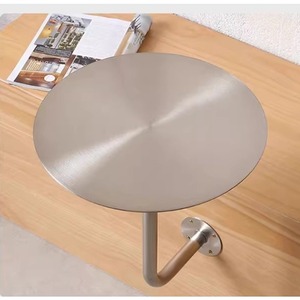 Mesa de Pared para Cafetería o Bistro, Mesa Redonda de Pared, Ahorra Espacio, Acero Inoxidable, Mesa Redonda Pequeña, Mesa Auxiliar de Café - Product Image 4