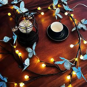 Snowman Solar Powered LED <b>Butterfly</b> String <b>Lights</b> 2700K Soft Warm White IP65 Indoor Wall Art Christmas Decoration 5m Length - Product Image 6