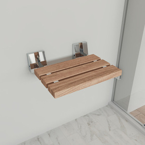 Teak Wall Mounted <b>Folding</b> Chair Entryway Shower <b>Stool</b> Modern Simple Design - Product Image 4
