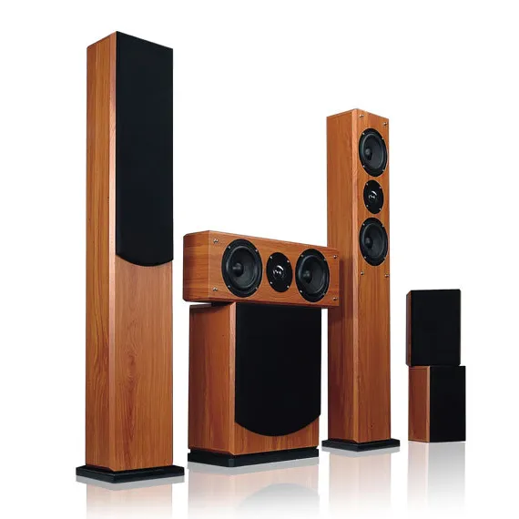 5.1ch Home Theater Speaker System with Passive Subwoofer slim design for TV