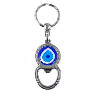Metal <b>Evil</b> <b>Eye</b> Patterned Opener Keychain with Epoxy - Product Image 2