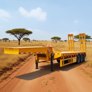 Semirremolque de plataforma baja de 3 ejes para transporte seguro de maquinaria pesada de fábrica en venta - Product Image 1