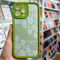 Coque de téléphone iPhone 17 Pro en TPU mat avec motif floral en dentelle, couleur ivoire blush, panneau de protection de l'appareil photo, personnalisable, fournisseurs en gros