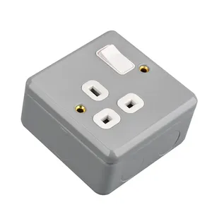 Metal clad industrial power 13A electric switch socket box