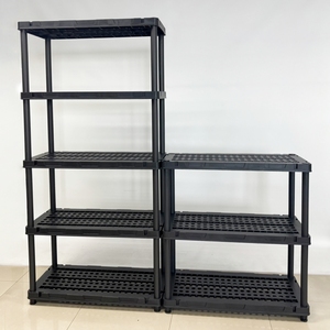 Heavy Duty Industrial Boltless Display <strong>Plastic</strong> Warehouse <strong>Shelves</strong> Assembly Stackable <strong>Garage</strong> Shelving Racking Black Storage Shelf - Product Image 1
