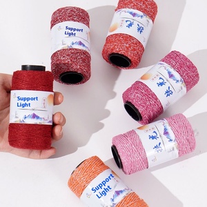 กระเป๋าผ้าไหมสีเงินแบบทำมือขนาด1.5มม. พร้อมลูกบอลขนสัตว์สีสดใสสำหรับถักโครเชต์ - Product Image 4