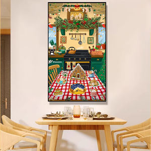 Kit de peinture diamant 5D DIY LS 60x105CM, thème Noël <span class=keywords><strong>Restaurant</strong></span>, entièrement en résine, carré, avec strass AB, <span class=keywords><strong>sur</strong></span> toile - Product Image 4