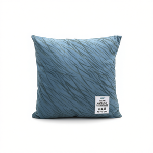 Cojín de tela de gamuza a rayas Antelina, color azul pavo real, 45*45 cm, cojines y almohadas para asiento - Product Image 1