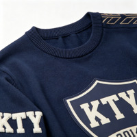 Pulls brodés personnalisés, vêtements streetwear OEM, vêtements de fraternité avec logo personnalisé sur un pull vintage à col rond