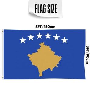 Bandera de <span class=keywords><strong>Kosovo</strong></span> al por mayor 90x150cm 3x5 pies 3 capas de poliéster de doble cara con ojales de latón, bandera nacional para eventos al aire libre de alta calidad - Product Image 3