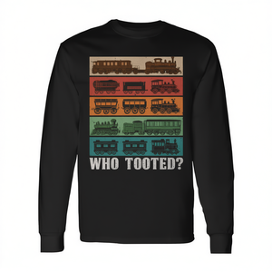 T-shirt à manches longues rétro pour collectionneur de locomotives et de trains, pour les passionnés de trains - Product Image 2