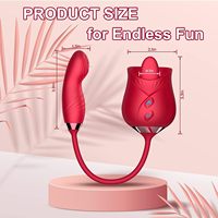 10-Gang Klopf- und Vibrations-G-Punkt-Vibrator für vaginale und klitorale Stimulation, Nippel- und Zungenleck-Vibrator in Rosenform für Frauen – Sexspielzeug
