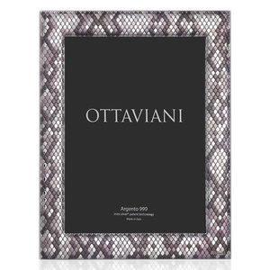 OTTAVIANI SPA Elegant Christmas Photo Frame Miro-Silver Metal with <strong>Dark</strong> Grey <strong>Python</strong> 13X18cm Inner Size Gift Quality - Product Image 2