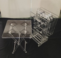 Ensemble de table à thé pliante en acrylique transparent avec support, nouveau style, pour l'Arabie Saoudite