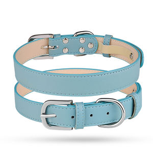 Collar de lujo para mascotas hecho a mano ajustable con logotipo personalizado de alta calidad Collar de perro de gato de microfibra de cuero PU - Product Image 1