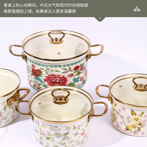 Pentola per Zuppa <span class=keywords><strong>in</strong></span> <span class=keywords><strong>Ghisa</strong></span> Smaltata di Alta Qualità con Logo Personalizzato, Coperchio <span class=keywords><strong>in</strong></span> Vetro, Design Contemporaneo, Compatibile con Fornelli a Gas, Colore Oro - Product Image 2