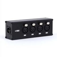 Kotak panggung XLR 4 Channel Splitter, Dmx 3Pin XLR 1xMale ke 4xFemale XLR, ekstender sinyal Audio untuk panggung langsung, Studio rekaman Audio