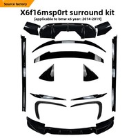 Kit de Alerón Delantero, Difusor Trasero y Rejilla para BMW M Sport X6 F16 2015-2019, 1 Año de Garantía, Reequipamiento OEM, Fibra de Carbono
