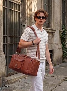 Premium Handcrafted Leather Duffel <b>Travel</b> <b>Bag</b> for Gym Use Weekend Journeys and Overnight Stays Durable Genuine Leather Luggage - Product Image 6