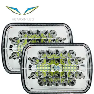 7x6 LED פנסים עבור ג 'יפ רנגלר YJ צ' רוקי XJ H6054 LED 5x7 פנס עם איתות DRL לבן Halo אטום קרן פנס