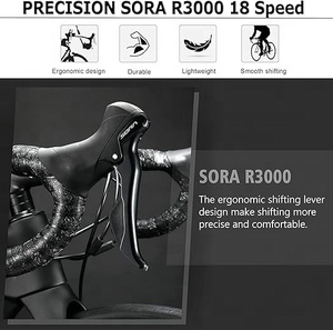 Vélo en fibre de carbone 700C <span class=keywords><strong>Shimano</strong></span> <span class=keywords><strong>SORA</strong></span> 18 vitesses, vélo de gravier léger T800, vélo de course sur route avec frein à disque - Product Image 3