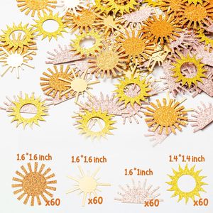 Décor de table en papier Boho Sun Confetti Glitter Muted Sun Scatter, style rétro bohème, fournitures de fête pour baby shower et <span class=keywords><strong>anniversaire</strong></span> - Product Image 2