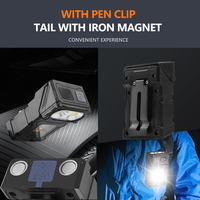 Senter LED Mini 800 Lumens Isi Ulang dengan Klip dan Desain Magnetik, Lampu Darurat EDC Portabel, Tahan Air IPX4, 7 Mode