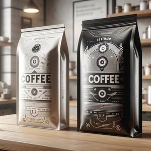 Sacs à café personnalisés avec logo imprimé, qualité alimentaire, 12 oz, avec valve, pour emballage de thé, noix, café et aliments - Product Image 1