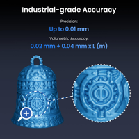 Scanner 3D Revopoint MetroY Pro pour l'impression 3D, couleur intégrale, précision jusqu'à 0,01 mm, scanner laser bleu industriel portable 34+15+1