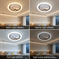 Plafonnier LED Premium à télécommande, 3 couleurs changeantes, ventilateur durable, luminaire circulaire pour plafond, longue durée de vie